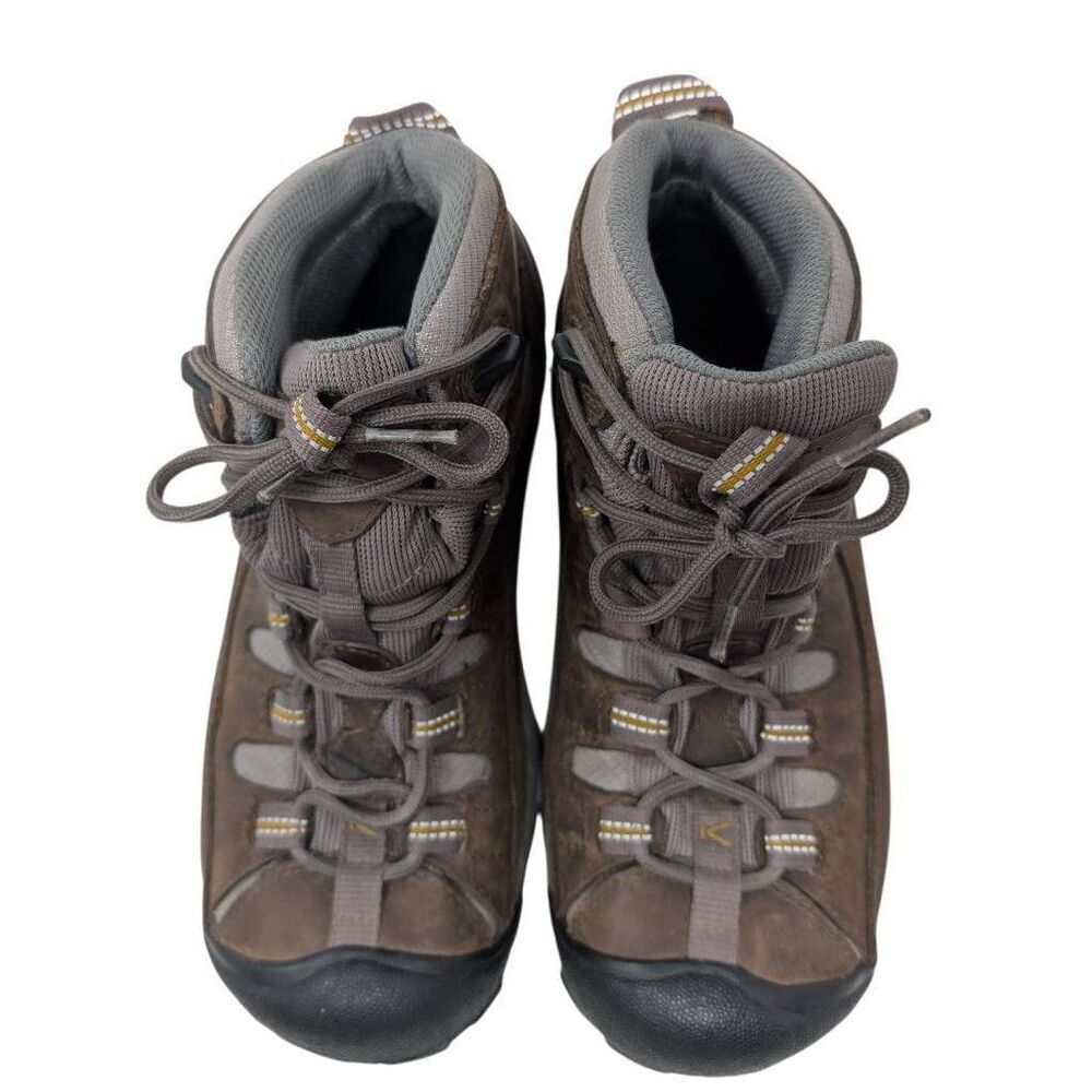 KEEN Women's 6.5 Targhee 2 Mid Height Waterproof Brown Goat Crown Blue Hiking - Picture 4 of 10